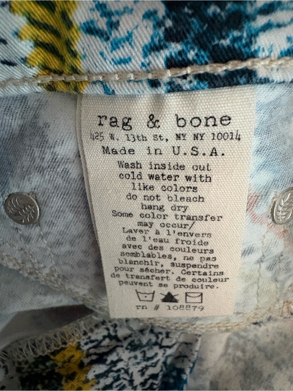 rag & bone/JEAN surf knit print Geometric Multicolor Stretch legging jeans 31 - Picture 8 of 8